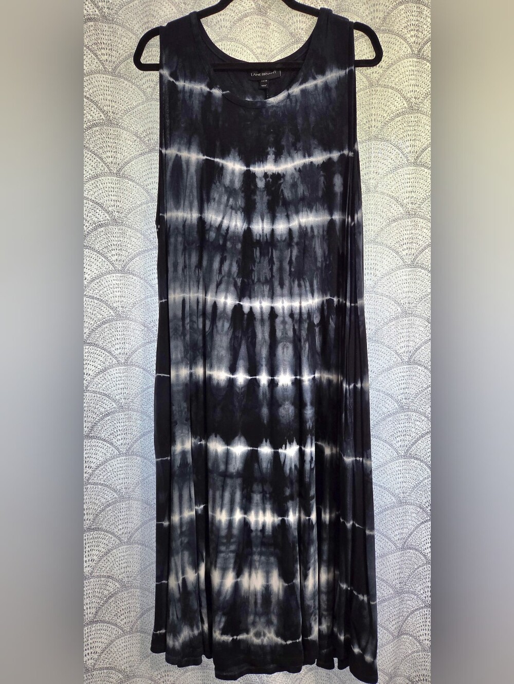 Lane Bryant 22/24 Sleeveless Tie-Dye Blue & White Maxi Dress